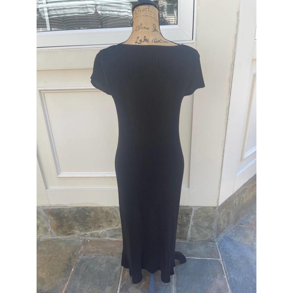 VANITE COUTURE BLACK PLEATED FABRIC BLACK DRESS SIZE ONE SIZE (DR900 - Picture 7 of 8